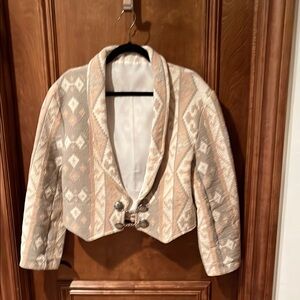 Elegant Cream and Tan SW Style Women's Jacket